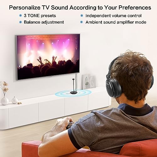 SIMOLIO Wireless TV Headphones for Seniors Hard of Hearing Bluetooth for PC - Image 3