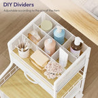 SWTYMIKI Under Desk Storage Cart- Art Storage Cart with Drawers & DIY Divider - Office Cart Organizer Under Desk Shelf, Craft Rolling Cart for Office, Craft Room & Studio White - Image 4