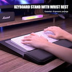 Computer Keyboard Stand with Wrist Rest & Storage Tray - Acrylic Keyboard Riser for Office Desk Accessories Decor, Ergonomic Keyboard Holder for Home Comfortable Typing - Fits All Keyboard Sizes - Image 2