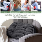 Lumbar Support Pillow for Recliner Chair/Accent Chair/Couch/Office Chair, Tufted Blended Corduroy Back Support Cushion for Elderly, Recliner Cushions for Back Rest, Pain Relief, Reading, Dark Grey - Image 7
