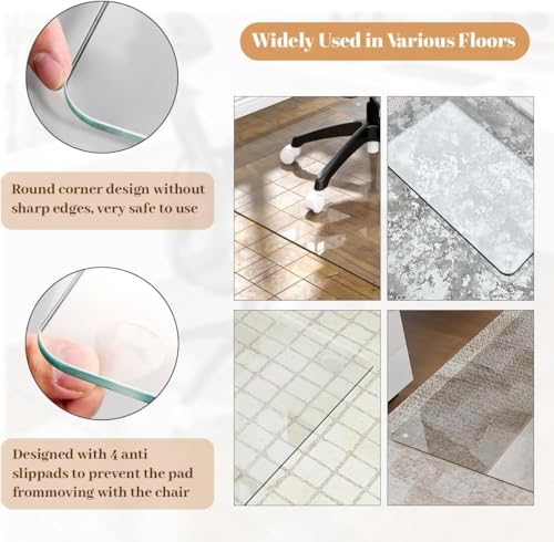 [Tempered Glass] 46" x 50" Glass Office Chair Mat for Carpet - Image 4