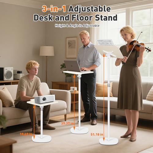 Book Stand for Reading, Floor Standing Book Holder with Page Clips, 19"–51" Height Adjustable, Sturdy Podium Stand for Reading, Bible, Laptop, Cookbooks, or Projector - Image 2