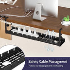 Shikha Cable Management Under Desk, 15.7"-31" Retractable Cable Management Tray, No Drilling Cord Organizer with Clamp for Desk, Under Table Wire Management Tray for Home Office - Image 7