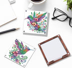 4pcs Flower Bird Butterfly Diamond Art Painting Note Box for Adults, Wooden DIY Sticky Notes Holder Kit with 480 Blank Notepads, Multi-Purpose Desk Organizer for Home Office, Study Thoughtful Gift - Image 6