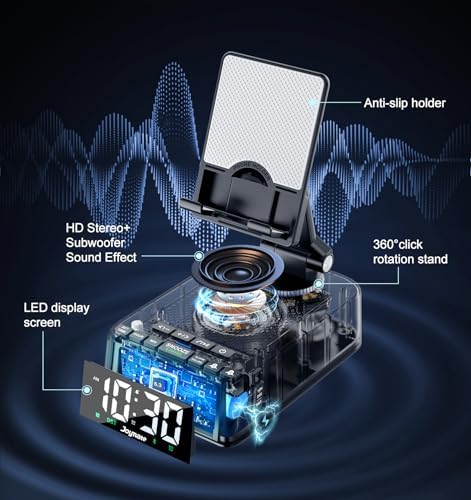 Gifts for Men Women, Phone Stand with Bluetooth Speaker 360° Rotable Angle - Image 4