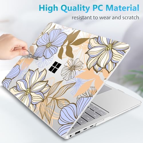 Mektron Case for 13.8" Microsoft Surface Laptop 8/7 (2026/2024) Surface Laptop 13.8 Inch Cover Fits Model 2036, Keyboard Cover +Screen Protector +Dust Plugs, Abstract Floral - Image 6