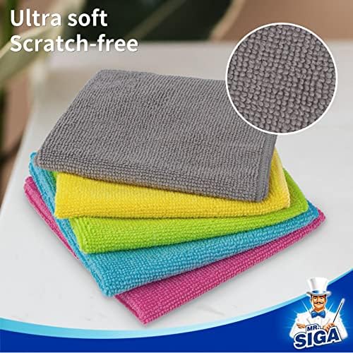 MR.SIGA Microfiber Cleaning Cloth, All-Purpose Cleaning Towels, Pack of 100, Size 11.8 x 11.8 in - Image 6
