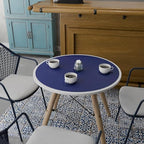 CENNBIE 30 Inch Cork Leather Round Table Cover Mat (Blue) - Image 6