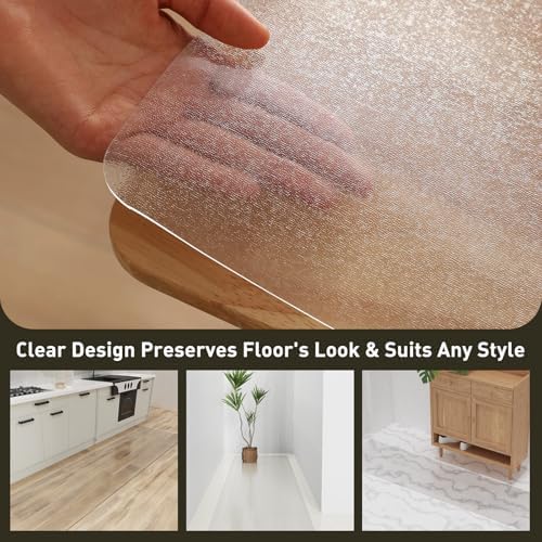 2'x10' Vinyl Runner Rug for Hallway, Clear Waterproof Kitchen Mat for Floor, Non-Slip Plastic Floor Mat for Entryway, Easy Clean Durable Area Mat for Bedroom, Laundry Room - Image 6