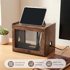 Router Shelf Wood, Wi-Fi Box Hider Box, Iron Wire Mesh Surface - Image 6