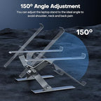 OMOTON More Stable Laptop Stand, Aluminum Adjustable Laptop Holder Stand for Desk, Ergonomic Detachable Notebook Riser Suitable for All Laptops (11-16 inch) - Image 3