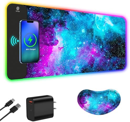 ToLuLu Wireless Charging RGB Gaming Mouse Pad,15W LED 30W Charger Mouse Mat by ToLuLu