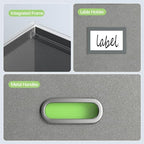 File Organizer Box - File Boxes for Hanging Files with Lid Set of 2 Decorative Hanging Folders Letter Size Organizer with One-Piece Plastic Frame Slides (Grey, 13.2 * 10.1 * 10.1in(2Pack)) - Image 4
