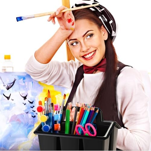 GlikCeil 24 Pcs Classroom Caddy Storage Basket with Handle,Black - Image 7