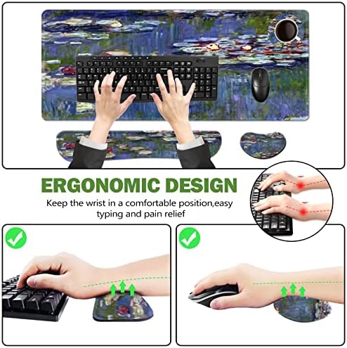 ToLuLu Extended Gaming Mouse Pad, Ergonomic Keyboard Mouse Wrist Rest Set - Image 4