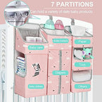 Hanging Diaper Caddy Organizer for Baby Crib - 3-in-1 Diaper Stacker for Changing Table Nursery Organization Storage Holder for Baby Essentials Attachment Portable Combining Clothing - Image 4