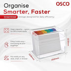 OSCO Medium Clear Acrylic Index Box, A to Z Divider Tabs, 100 Lined Note Cards, 5" x 4", Ruled Revision Flash Cards, Recipe Notes, Office Contacts Filing, Desktop Organiser - Image 3