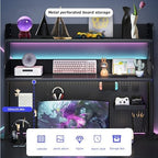 Clamp On Desk Organizer Shelf, BLACK Desk Extender Pegboard Workstation,Computer Desk Accessories for Office, Privacy Panel for Gaming Desk,23.6/31.4/39.3in Desktop Shelving System (100cm/39.3in) - Image 4