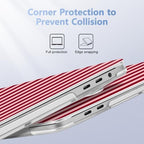 for MacBook Pro 16 inch Case 2019 2020 Release Model A2141, Plastic Hard Shell Cover with Keyboard Cover & Screen Protector for MacBook Pro 16 inch with Touch Bar, Red Stripes - Image 3
