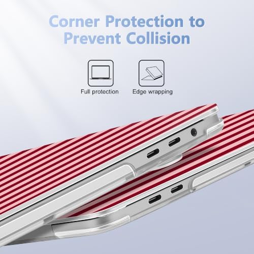 for MacBook Pro 16 inch Case 2019 2020 Release Model A2141, Plastic Hard Shell Cover with Keyboard Cover & Screen Protector for MacBook Pro 16 inch with Touch Bar, Red Stripes - Image 3