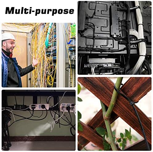 Zip Ties 8 inch, 5000 Pack Black Zip Ties, Self-Locking Nylon Cable Ties with 40 lbs Tensile Strength,Wire Ties for indoor and outdoor use. - Image 7