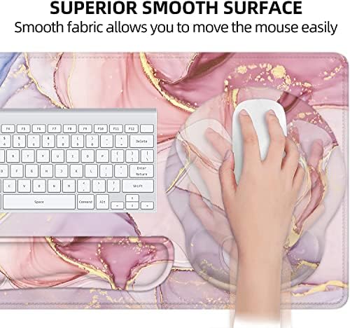Large Desk Mat, Mouse Pad with Wrist Support, Keyboard Wrist Rest Set - Image 4