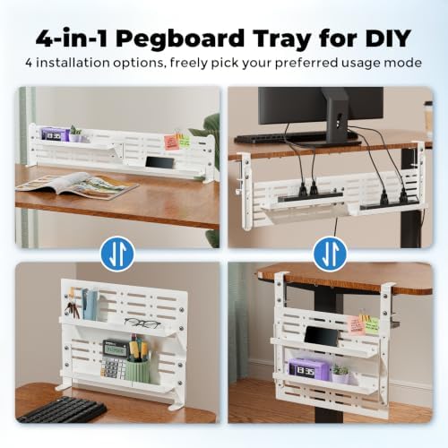 JOY worker 4-in-1 Clamp-on Above or Under Desk Pegboard & Cable Management - Image 3