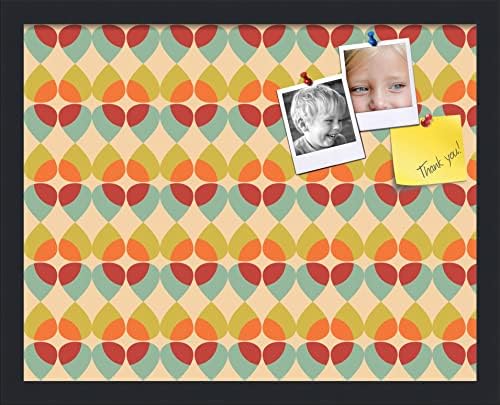 PinPix 19x15 inch Cork Bulletin Board. This Decorative Framed Pin Board Comes with Abstract Pattern in Color Design and Satin Black. Ideal for Home, Office Decor or School (PinPix-564) by PinPixBulletinBoards
