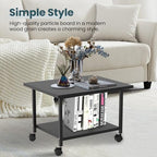 SwaaVee Printer Stand, 2-Tier Under Desk Printer Stand, Printer Cart with Wheels for Home, Office, Heavy-Duty Storage Shelf, Black - Image 6