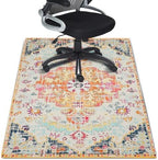 Office Chair Mat for Hardwood Floor 36"X 48" Heavy Duty Desk Chair Rug for Under Gaming Rolling Chairs Computer Decor Protect Mats Low Pile Non-Slip Rubber for Carpet & Tile Floor-Retro Classic Boho by Wruzbxcn