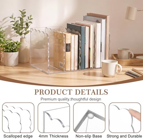 1 PC Scalloped Acrylic Magazine Holder, File Organizer, Standard Style - Image 3