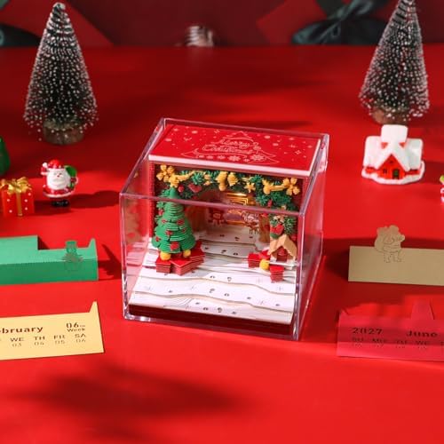 3D Calendar 2027,3D Memo Pad Time Piece Calendar 2027 Creative Desk Calendar Art Paper Sculpture Christmas Arch, 2027 Tear Off Calendar DIY Decorative Gift - Image 4