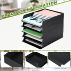 Wenqik 20 Pcs Stackable Paper Letter Trays Plastic Desk Organizer, Black - Image 3