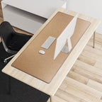 Vyaaa Cork & Leather Desk Mat, 43.3“ x 19.7” Dual Sided Leather Desk Pad, Waterproof Extra Large Desk Mat, Desk Mats on top of Desks for Home or Office (Grey) - Image 5