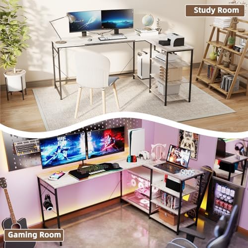YOSHOOT 63" L Shaped Computer Desk, Gaming Desk - Image 7