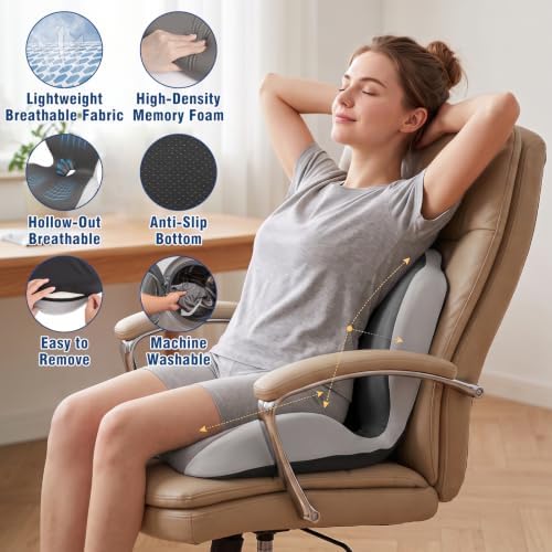 Car Seat Cushion Office Chair Cushion with Lumbar Support Pillow - Image 6