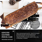 Gexmil Genuine Leather Pen Case, Hand-made Stationery Bag for Work Office - Image 6
