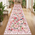 DUKINO 3x12 Washable Runner Rug, Long Hallway Runner Rug Non Slip, Pink by DUKINO