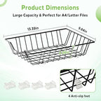4-Pack Paper Tray Organizer for Desk, Wire Baskets and Letter Trays, Black - Image 4