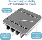 Adjustable Laptop Stand, 5 Slots, Aluminum Space-Saving, for Apple MacBook/Surface/Galaxy/Tablet/iPad/iPhone, Silver - Image 5