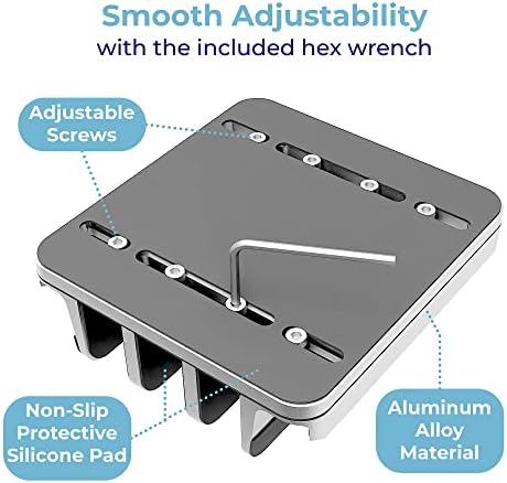 Adjustable Laptop Stand, 5 Slots, Aluminum Space-Saving, for Apple MacBook/Surface/Galaxy/Tablet/iPad/iPhone, Silver - Image 5