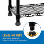 3 Tier Storage Racks Shelving, Heavy Steel Pantry Shelves, Adjustable Wire Shelving Rack, Suitable for Garage, Kitchen, Bathroom, Office, 35" W x 14" D x 31" H, Black - Image 6