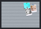 PinPix 26x18 inch Cork Bulletin Board. This Decorative Framed Pin Board Comes with Diamond Pattern in Grey and Blue Design and Satin Black. Ideal for Home, Office Decor or School (PinPix-227) by PinPixBulletinBoards