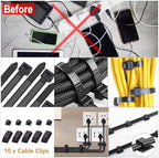 128PCS Cable Management Box 3Pack Cable Management Kit for Power Strip to Hide Wires,Cord Hider Boxes,Cord Box Safe ABS Material Wire Organizer of Cable Clips Sleeve for Home & Office, White - Image 4