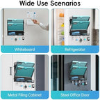 3 Tier Magnetic File Holder with Hooks for Letter Size Files - Image 6