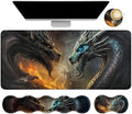 4Pcs Memory Foam Keyboard Wrist Rest Desk Mat Set, Flame Dragon by Dikoer
