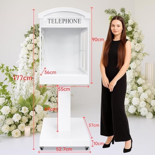 Telephone Booth Audio Guest Book White Phone Booth Stand Wedding Telephone Booth Box Perfect for Video Message Recording Wedding Party Ceremony Decoration - Image 2