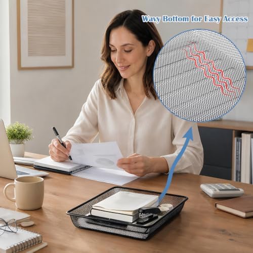 BTSKY 3 Pack Metal File Tray, Desk Organizer for Office Documents & Papers - Image 5