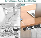 Under Desk Power Strip with 20W USB C, QBA 8-in-1 Desk Outlet Station, 4 AC Outlets, 2 USB-C, 2 USB-A, 10FT Cable, Desk Mount Power Strip for Home Office Conference, ETL Listed(Black) - Image 5