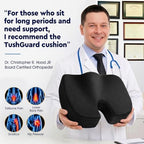 TushGuard Seat Cushion, Memory Foam Office Chair Cushion - Black, Large - Image 5